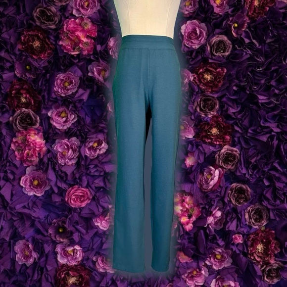 Eileen Fisher ‘Washable Stretch Crepe Straight Pant’ in Deep Teal Blue Size M - Picture 3 of 11